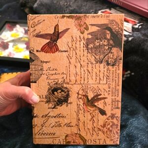 Vintage Hummingbird Wooden Book Box